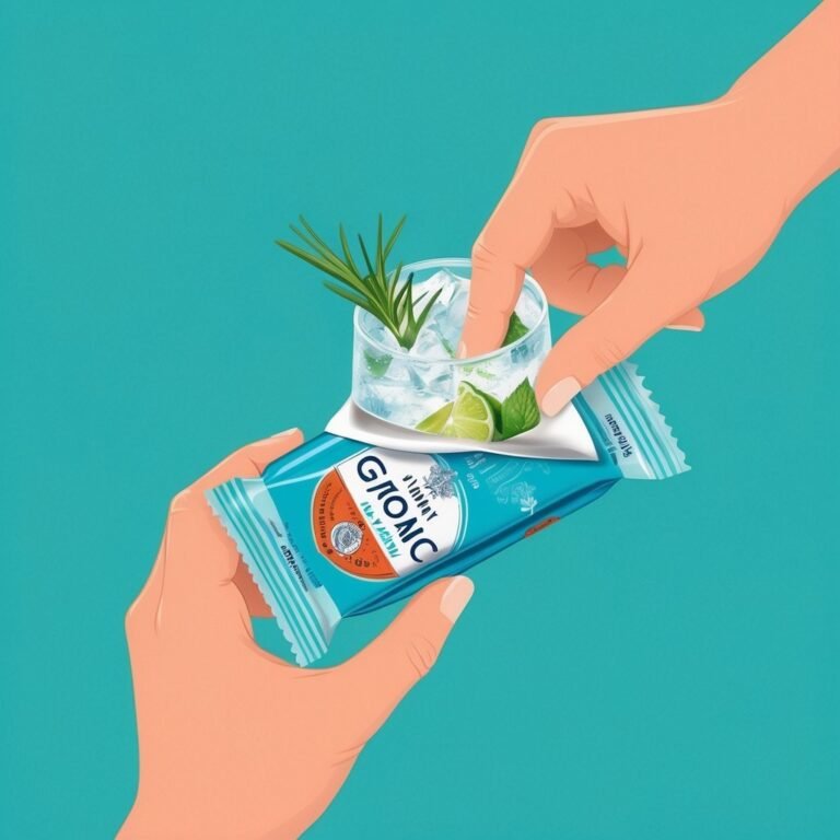 Hands holding a blue ice cream bar and a cocktail with ice and lime